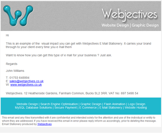 HTML E mail stationery